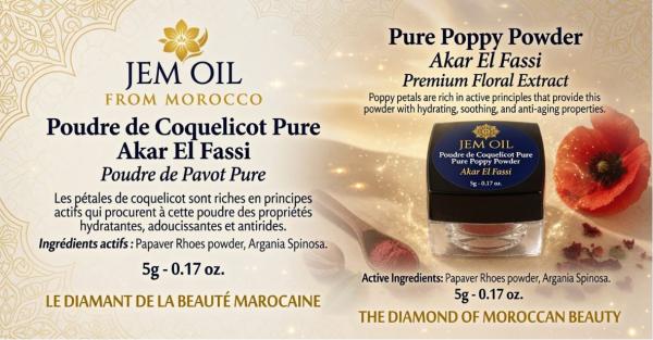  Poudre De Coquelicot Pure Akar El Fassi - huiles poudre de coquelicot pure akar el fassi prix &agrave; l'unit&eacute; 12 60  . se vend en carton de 20 pi&egrave;ces &agrave; 252  . prix de vente sortie maroc hors transport. 