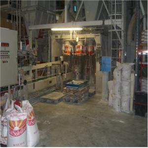  Ensachage De Produits Pulvérulents (farine) - conditionnement mat&eacute;riel d'ensachage de produits pulv&eacute;rulents - -----carrousel d'ensachage 6 bouches de marque paglierani avec deux bascules et leur indicateur de pesage.---deux tasseurs pour sacs de farine---un tapis d'extraction et un tapis de couture avec une couseuse fischbein (deux tetes)----ce m