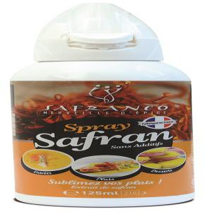  Spray Safran 125 Ml - épices aromates l'eau de safran est un nouveau concept qui a pour but de faciliter l’utilisation du safran. ce spray,  maniable et pratique,  permet un dosage précis du safran à chaque pression. il n'est plus nécessaire de doser le nombre de filaments ou la quantité de poudre. l’infusion d