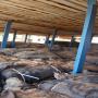 Cuir, peaux d'animaux s&eacute;ch&eacute;es en d&eacute;stockage