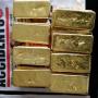 offre d'or en poudre et lingot metal AU 