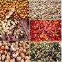 Soja, acajou et arachides en stock